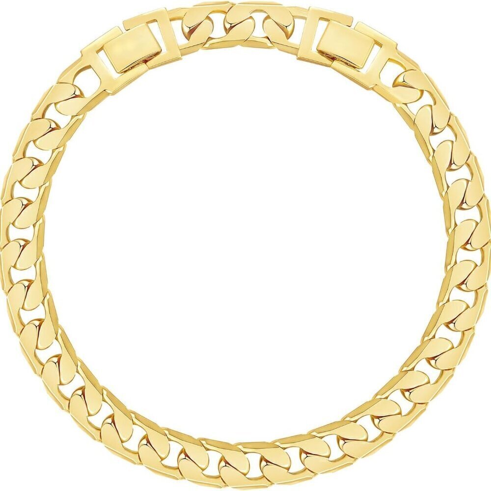 Gold Ankle Bracelet 14K Gold Plated Cuban Link Bold Adjustable Summer Beach Jewe